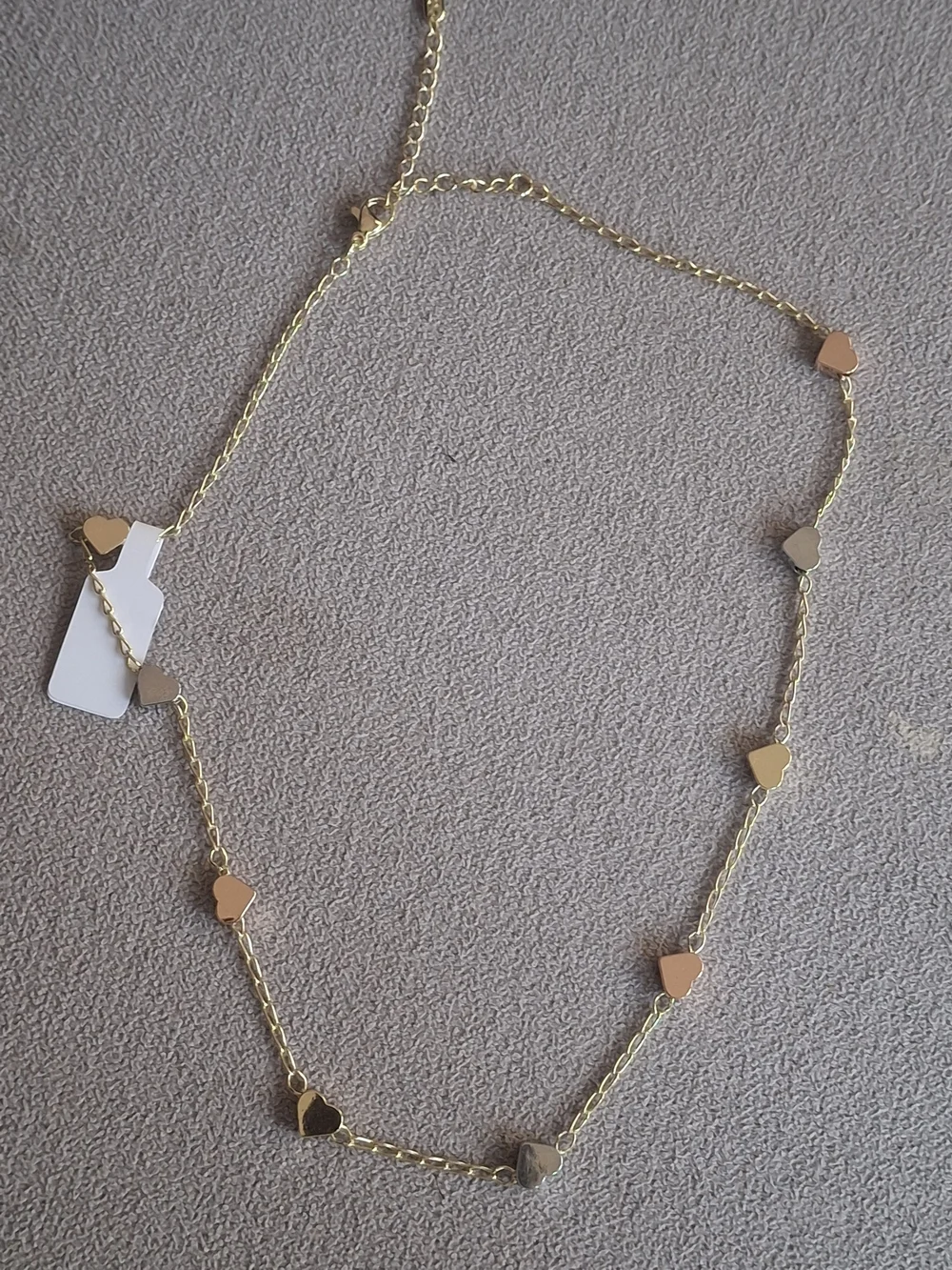 Gold Tone Heart Station Necklace - Women's Jewelry